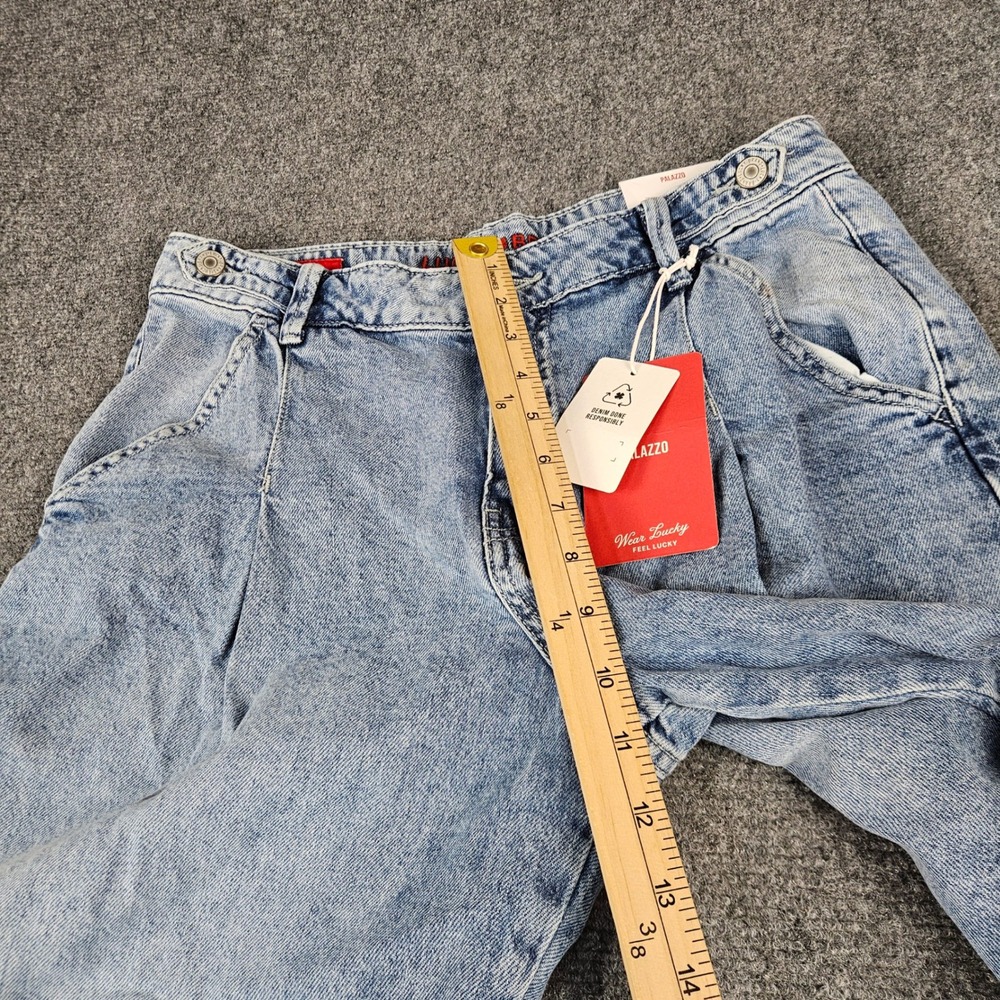 Lucky Brand Palazzo Wide Leg Rigid Denim Jeans Light Wash Blue 6/28 R New - Picture 11 of 16